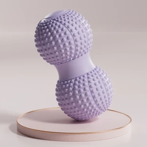 Fascial peanut ball for foot massage, spinal muscle relaxation, double ball for hip, back, and leg acupoint stimulation, yoga massage ball.