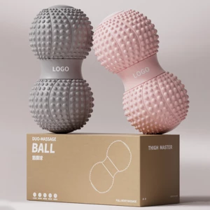 Fascial peanut ball for foot massage, spinal muscle relaxation, double ball for hip, back, and leg acupoint stimulation, yoga massage ball.