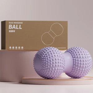 Fascial peanut ball for foot massage, spinal muscle relaxation, double ball for hip, back, and leg acupoint stimulation, yoga massage ball.