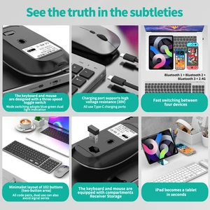 ماوس و کیبورد بی سیم دوحالته شارژی کوتسی