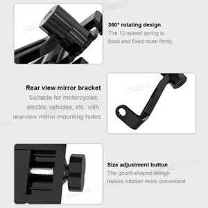 پایه نگهدارنده گوشی مخصوص موتور و دوچرخه با چرخش 360 درجه