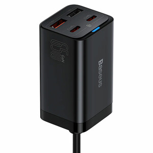 فروش شارژر رومیزی فست 4 پورت تایپ‌سی و یواس‌بی 65 وات بیسوس