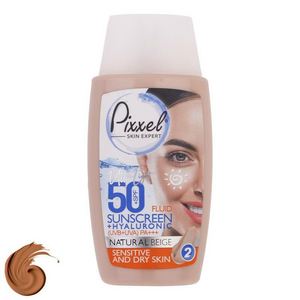 کرم ضد آفتاب پوست خشک و حساس SPF50 پیکسل رنگ بژ طبیعی