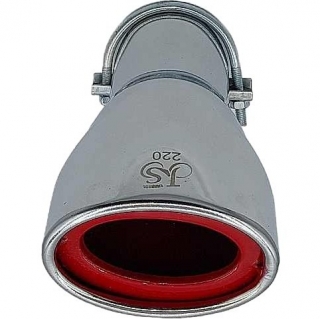 سر اگزوز جی اس (JS) مدل اپتیمایی سر صاف آبکاری لبه قرمز کد 220