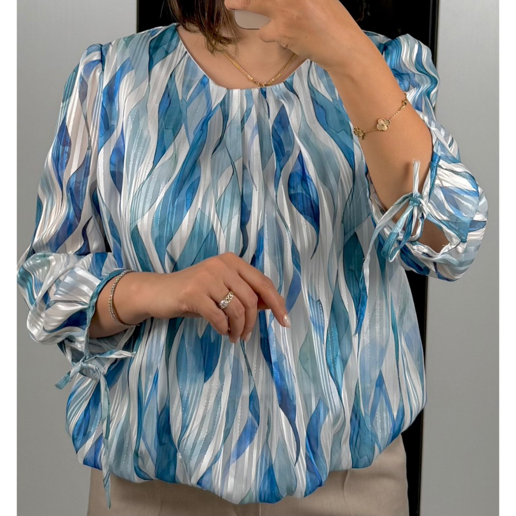 شومیز پایین کش طرح دار کد260