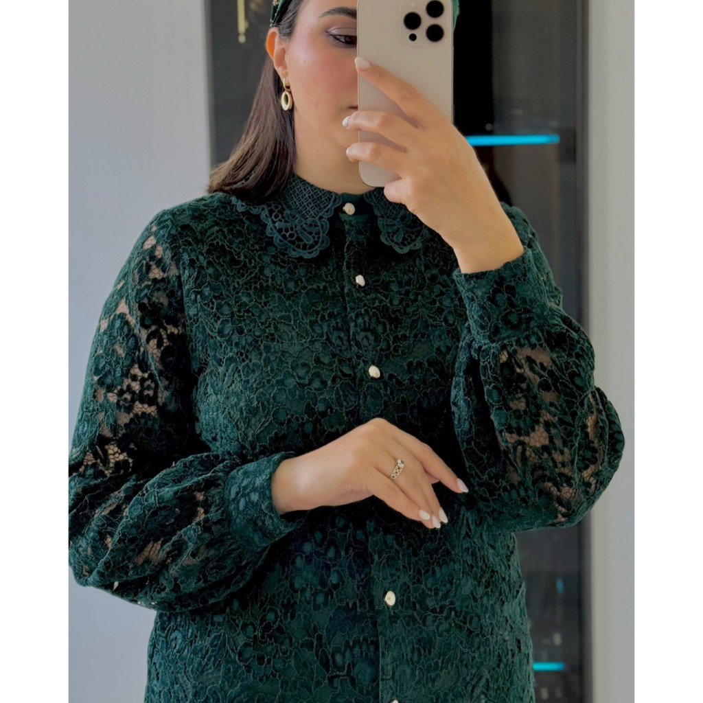 شومیز مجلسی زنانه مدل گیپور تمام مخمل