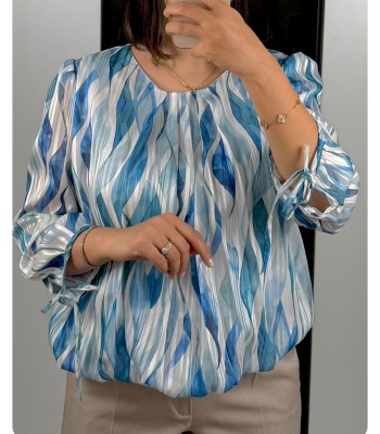 شومیز پایین کش طرح دار کد260