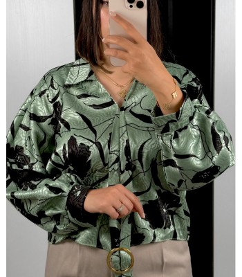 شومیز طرح دار ساتن ژاکارد کد262