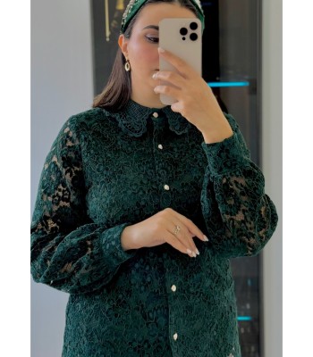 شومیز مجلسی زنانه مدل گیپور تمام مخمل