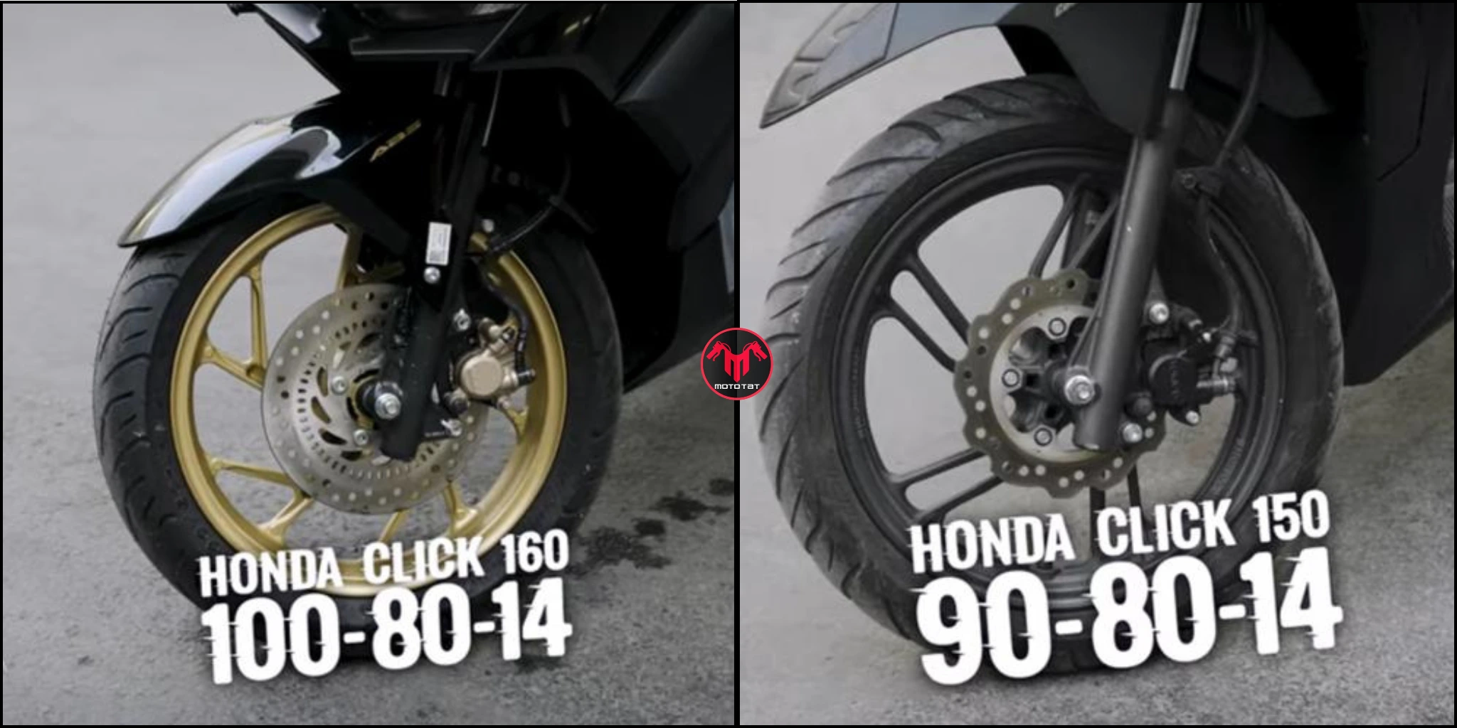 مقایسه سایز رینگ کلیک 160و کلیک 150 