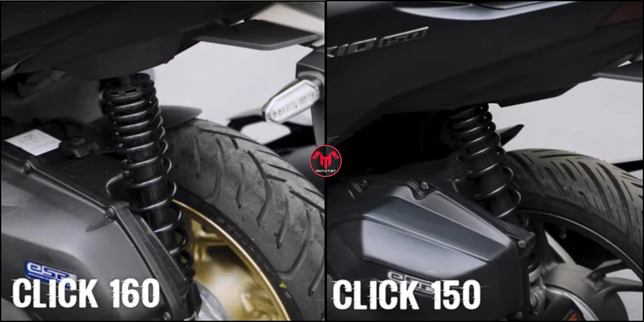 مقایسه کلیک 160 و کلیک 150 نمای عقب 