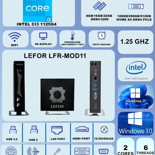مینی پی‌سی LEFOR مدل LFR-MOD11 - مجهز به نسل 11 Core i3