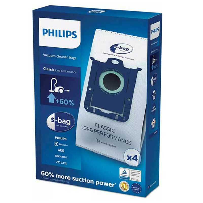 پاکت جاروبرقی اس-بگ مدل  S-BAG FC مناسب برای جاروبرقی فیلیپس و آاگ بسته چهار عددی