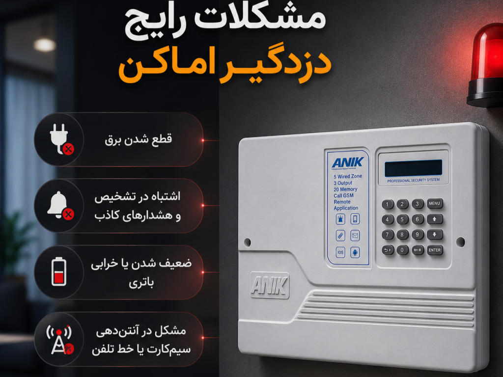 رایج ترین مشکلات دزدگیر اماکن
