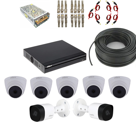 پکیج کامل دوربین مداربسته7 عددی برند داهوا