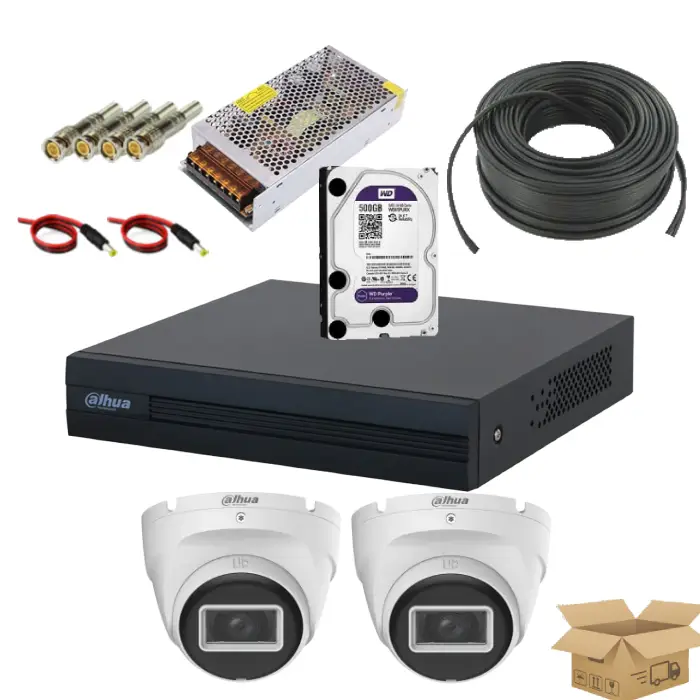 پکیج کامل دوربین مداربسته 3 عددی برند داهوا Dahua