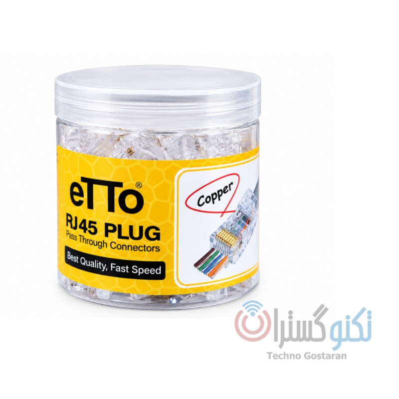 سوکت شبکه میان گذر CAT6 UTP برند اِتو ETTO بسته 50 عددی