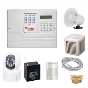 پکیج کامل دزدگیر سیم کارتی پایرونیکس با یک چشمی  و دوربین وای فای با گارانتی معتبر