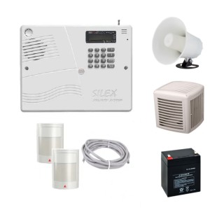 پکیج کامل دزدگیر اماکن سایلکس با دو چشمی سیمی