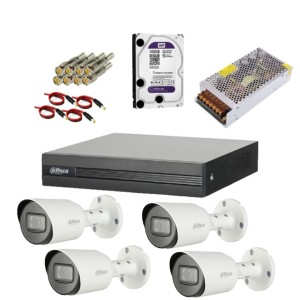 پکیج کامل دوربین مداربسته ضد آب 4 عددی برند داهوا اصلی