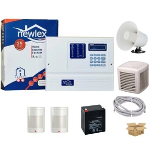 پکیج کامل دزدگیر سیم کارتی نیولکس NEWLEX با دو چشمی سیمی