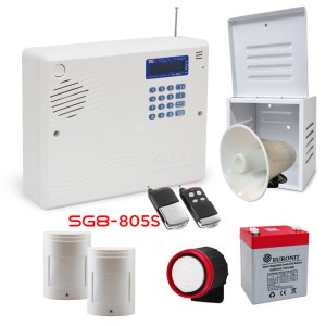 پکیج حرفه ای دزدگیر اماکن سایلکس SG8-805S با دو چشمی سیمی