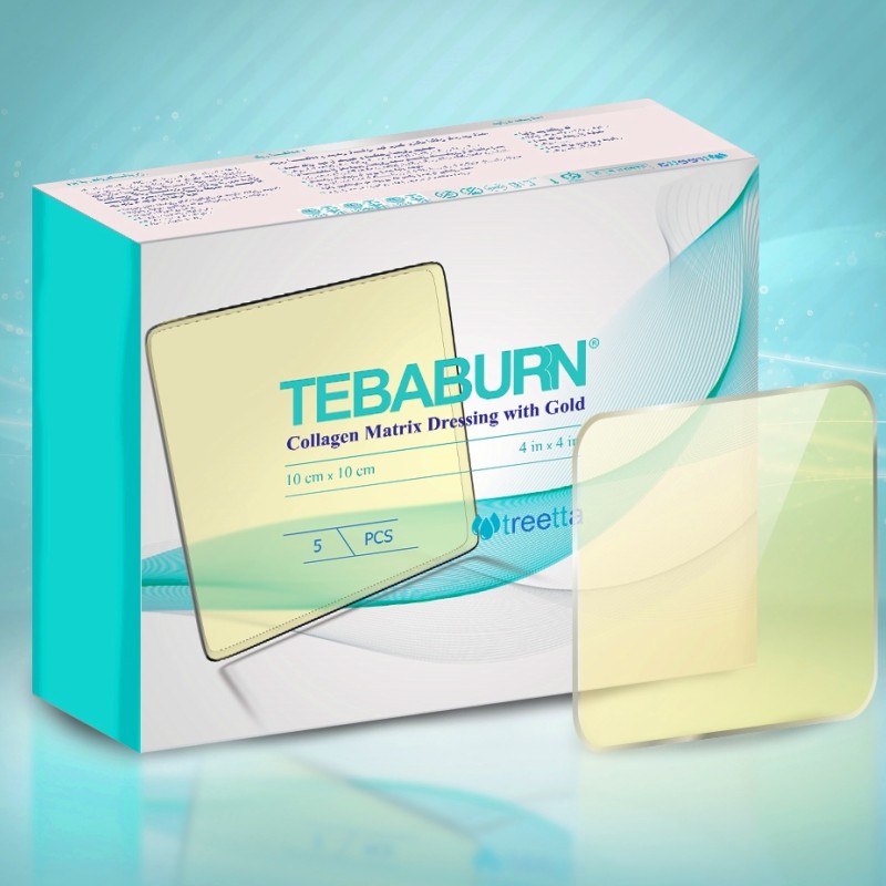 پانسمان سوختگی ماتریکس کلاژن طلا طبابرن تریتا -  Treetta Tebaburn gold collagen matrix dressing