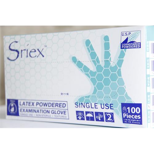 دستکش لاتکس پودری سریکس - SRIEX Latex Powdered Examination Glove