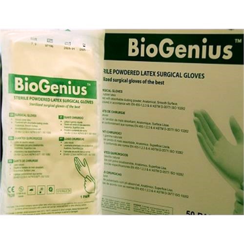 دستکش جراحی لاتکس - BIOGENIUS Natural latex Surgical powdered Glove