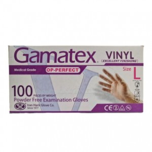 دستکش معاینه وینیل بدون پودر GAMATEX