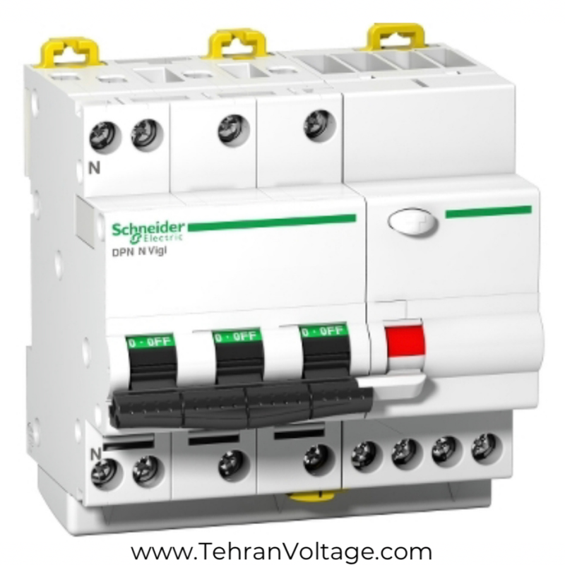 محافظ جان ترکیبی سه فاز 40 آمپر 30 میلی آمپر قدرت قطع 6KA اشنایدر