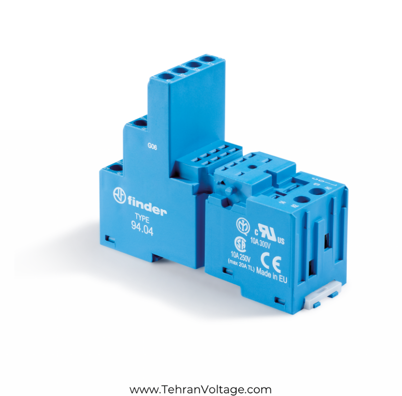 سوکت رله شیشه ایی فیندر ۴ کنتاکت تیغه ایی