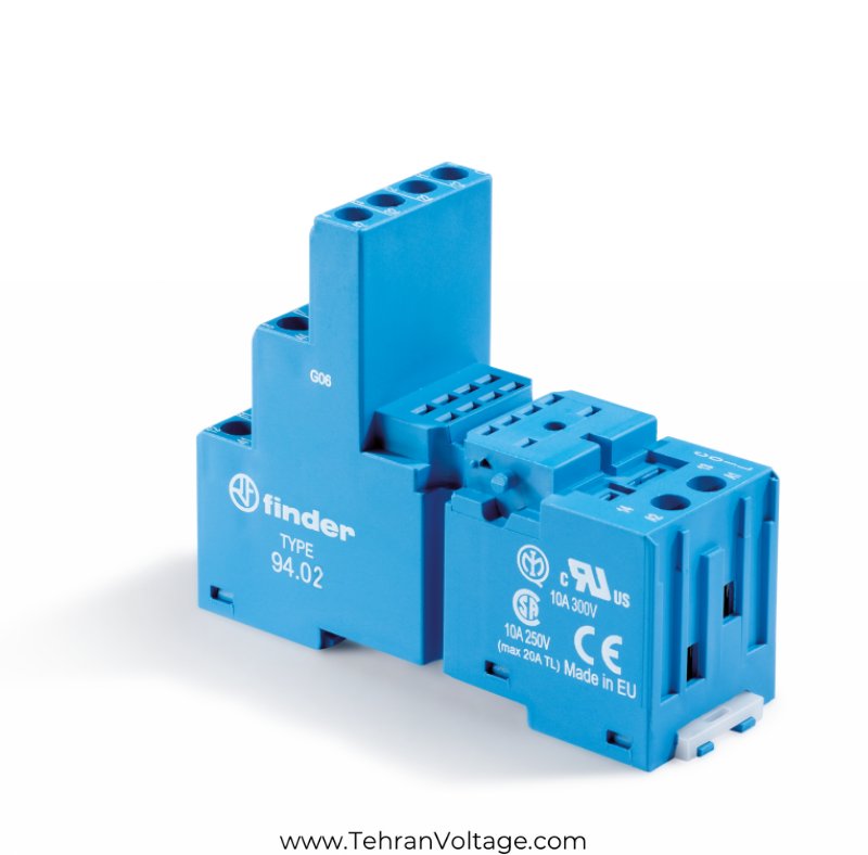 سوکت رله شیشه ایی فیندر 2 کنتاکت تیغه ایی