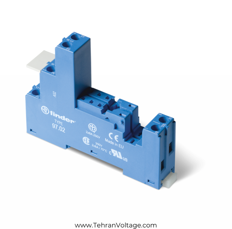 سوکت رله شیشه ایی فیندر 2 کنتاکت چراغدار