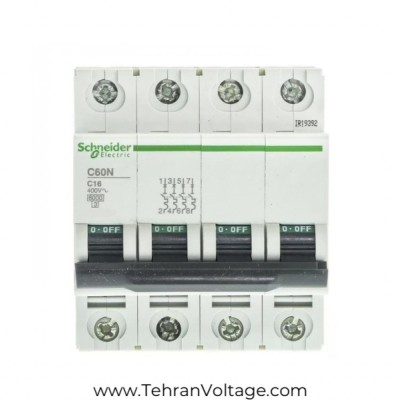 فیوز مینیاتوری اشنایدر چهار پل 32 آمپر C Curve