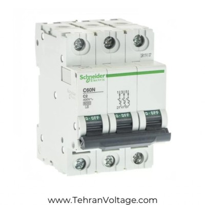 فیوز مینیاتوری اشنایدر سه پل 4 آمپر C Curve