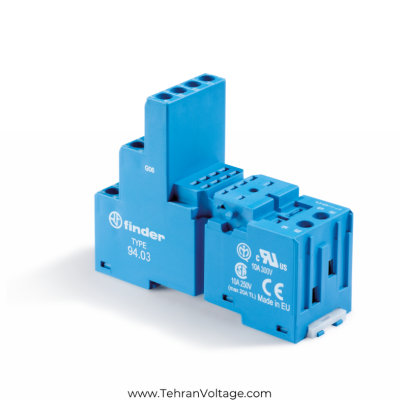سوکت رله شیشه ایی فیندر ۳ کنتاکت تیغه ایی