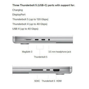 لپ تاپ 16.2 اینچی اپل مدل MacBook Pro MX313 2024 -M4 Max-48GB RAM-1TB SSD-Retina 120Hz