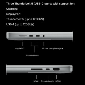 لپ تاپ 16.2 اینچی اپل مدل MacBook Pro MGED4 2026 LLA-M5 Max-36GB RAM-2TB SSD-Retina 120Hz