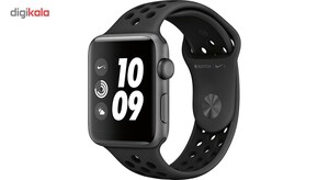 ساعت هوشمند اپل واچ سری 3 مدل Nike Plus 42mm Space Gray Aluminum Case with Anthracite/Black Nike Sport Band