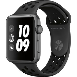 ساعت هوشمند اپل واچ سری 3 مدل Nike Plus 42mm Space Gray Aluminum Case with Anthracite/Black Nike Sport Band