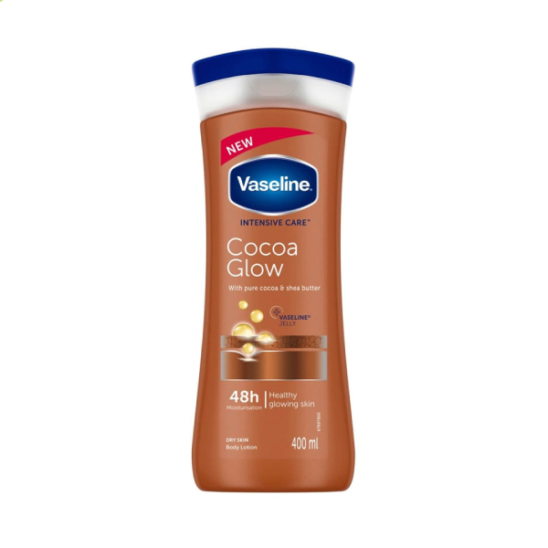 لوسیون بدن نرم کننده وازلین مدل Cocoa Glow حجم 400 میل