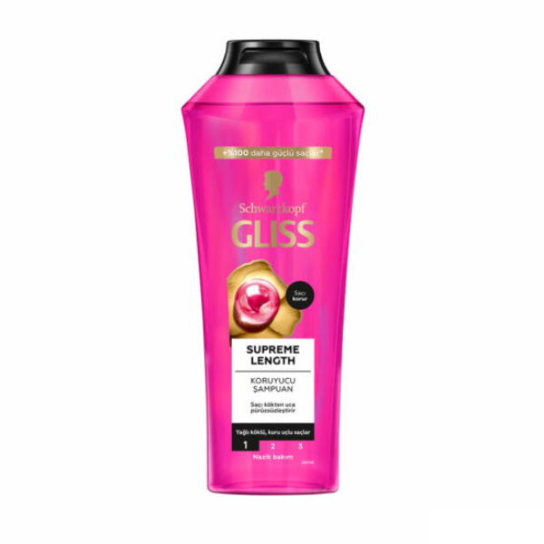 شامپو مناسب موهای بلند و آسیب دیده گلیس مدل Supreme Length حجم 500 میل