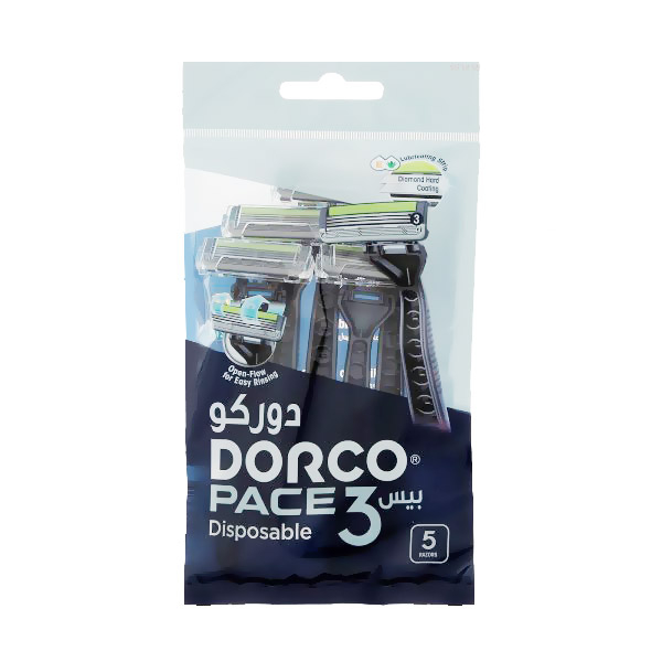 خودتراش سه لبه دورکو مدل Pace 3 Disposable بسته 5 عددی
