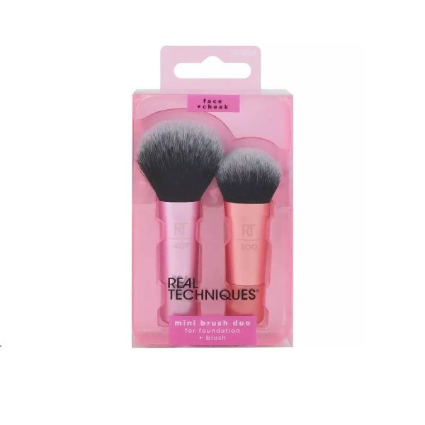 ست مینی براش دو عددی ریل تکنیک مدل Mini Brush Duo مناسب کرم پودر و رژگونه