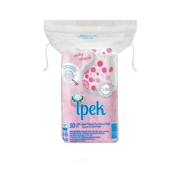 پد آرایش پاک کن ۱۰۰٪ پنبه خالص و مستطیلی ایپک بسته ۵۰ عددی