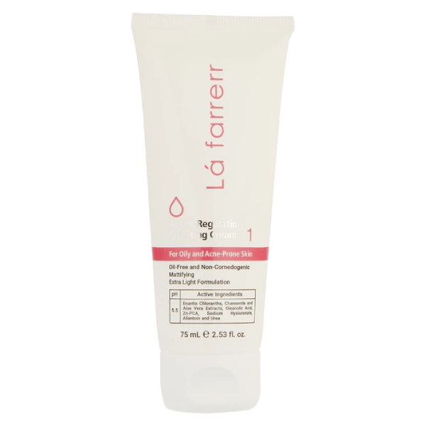 کرم آبرسان کنترل کننده چربی و ضد آکنه لافارر حاوی Zinc PCA و انانتیا کلرانتا شماره ۱ حجم ۷۵ میل