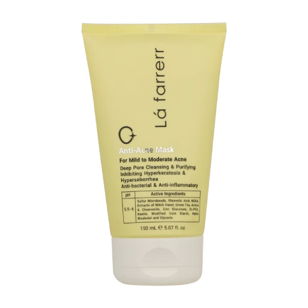 ماسک صورت ضد آکنه مناسب پوست‌های مستعد آکنه لافارر مدل Anti-Acne حجم ۱۵۰ میل