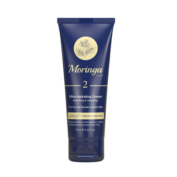 کرم آبرسان صورت مورینگا مناسب پوست خشک و حساس شماره ۲ حجم ۷۵ میل