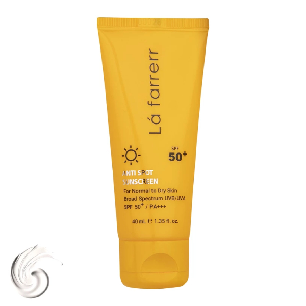 کرم ضدآفتاب SPF 50 و ضد لک بی‌رنگ مناسب پوست‌های خشک و معمولی لافارر حجم ۴۰ میل
